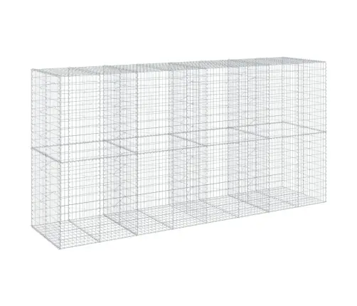 Gabiona Grozs Ar Vāku, 400X100X200 Cm, Cinkota Dzelzs Vidaxl