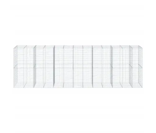 Gabiona Grozs Ar Vāku, 650X100X200 Cm, Cinkota Dzelzs Vidaxl