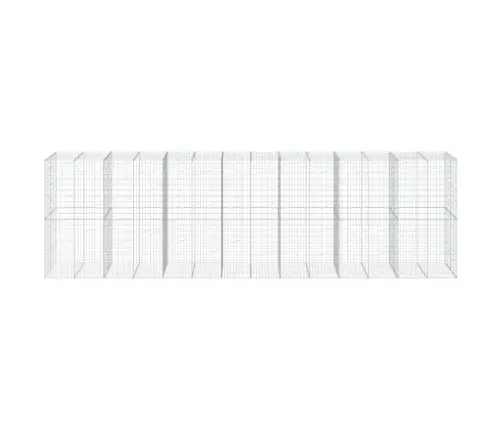 Gabiona Grozs Ar Vāku, 700X100X200 Cm, Cinkota Dzelzs Vidaxl