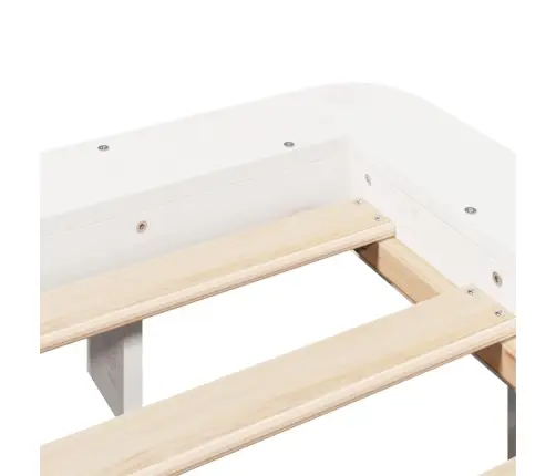 Gulta Bez Matrača, Balts, 160X200 Cm, Priedes Masīvkoks Vidaxl