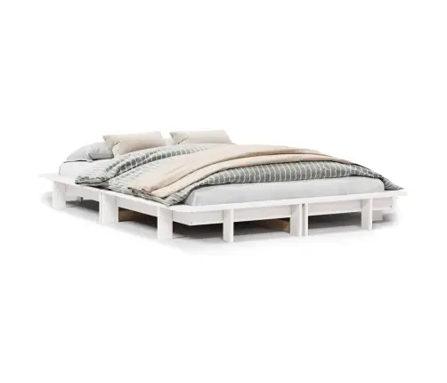 Gulta Bez Matrača, Balta, 120X200 Cm, Priedes Masīvkoks Vidaxl