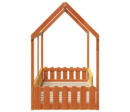 Vaikiškas Lovos Rėmas, Vaško Rudas, 90X200cm Pušies Masyvas