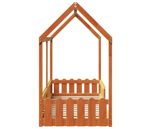 Vaikiškas Lovos Rėmas, Vaško Rudas, 80X160cm Pušies Masyvas