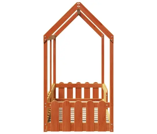 Bērnu Gultas Rāmis, Vaska Brūnas, 70X140 Cm, Priedes Masīvkoks Vidaxl