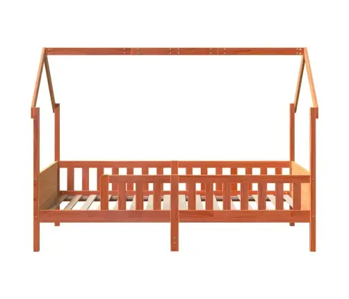 Vaikiškas Lovos Rėmas, Vaško Rudas, 90X200cm Pušies Masyvas