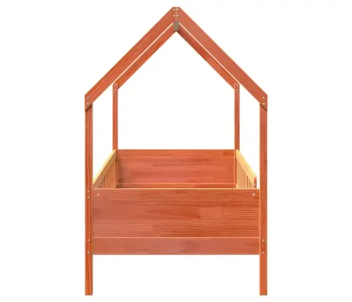 Vaikiškas Lovos Rėmas, Vaško Rudas, 80X200cm Pušies Masyvas