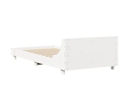 Gulta Bez Matrača, Balts, 100X200 Cm, Priedes Masīvkoks Vidaxl