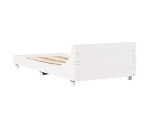 Gulta Bez Matrača, Balts, 90X190 Cm, Priedes Masīvkoks Vidaxl