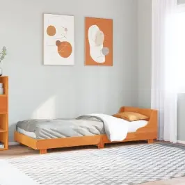 Gulta Bez Matrača, Vaska Brūnas, 90X190 Cm, Priedes Masīvkoks Vidaxl