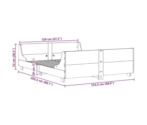 Lovos Rėmas Be Čiužinio, Vaško Ruda, 120X200cm Pušis