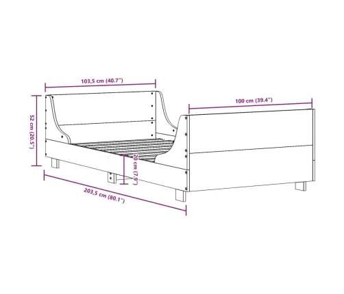 Gulta Bez Matrača, 100X200 Cm, Priedes Masīvkoks Vidaxl