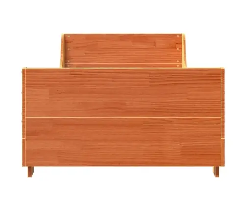 Gulta Bez Matrača, Vaska Brūnas, 90X200 Cm, Priedes Masīvkoks Vidaxl