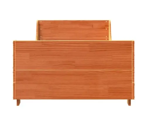 Gulta Bez Matrača, Vaska Brūnas, 90X190 Cm, Priedes Masīvkoks Vidaxl