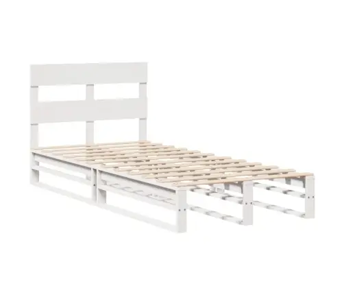 Gulta Bez Matrača, Balts, 75X190 Cm, Priedes Masīvkoks Vidaxl