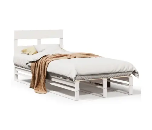 Gulta Bez Matrača, Balts, 90X190 Cm, Priedes Masīvkoks Vidaxl