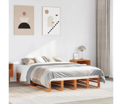 Lovos Rėmas Be Čiužinio, Vaško Ruda, 120X200cm Pušis