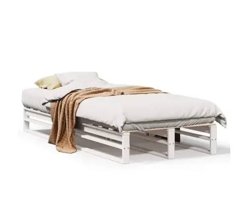 Gulta Bez Matrača, Balts, 75X190 Cm, Priedes Masīvkoks Vidaxl