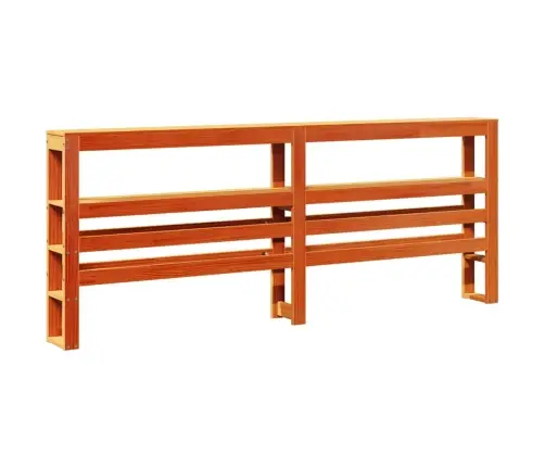 Galvūgalis Su Lentynomis, Rudos, 200cm Pušies Medienos Masyvas