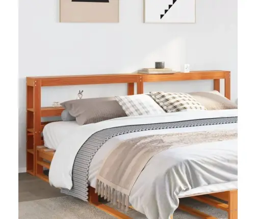 Galvūgalis Su Lentynomis, Rudos, 180cm Pušies Medienos Masyvas