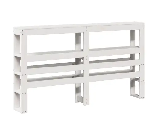 Riiulitega Voodipeats, Valge, 160 cm Männipuit