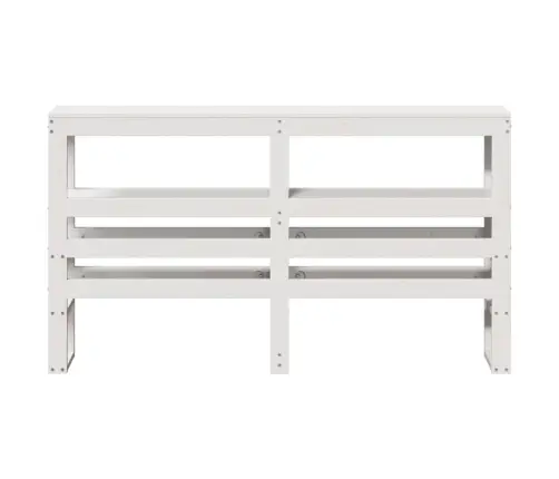 Riiulitega Voodipeats, Valge, 160 cm Männipuit