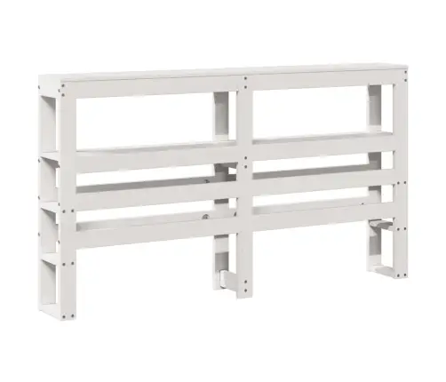 Riiulitega Voodipeats, Valge, 160 cm Männipuit