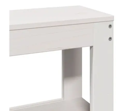 Riiulitega Voodipeats, Valge, 160 cm Männipuit