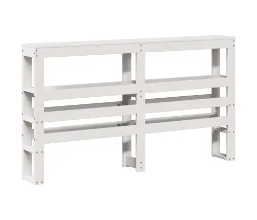 Galvgalis Ar Plauktiem, Balts, 120 Cm, Priedes Masīvkoks Vidaxl