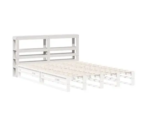 Galvgalis Ar Plauktiem, Balts, 120 Cm, Priedes Masīvkoks Vidaxl