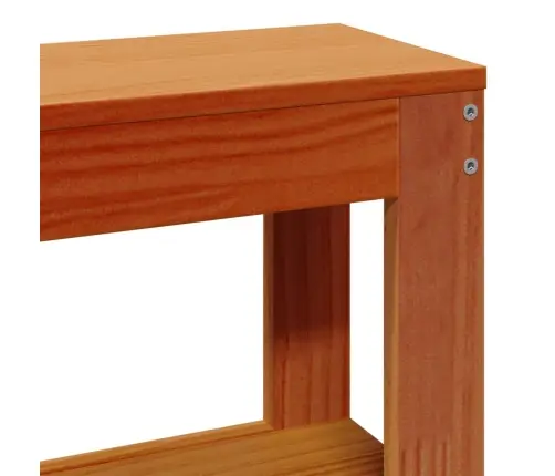 Riiulitega Voodipeats, Vahapruun, 90 cm Männipuit