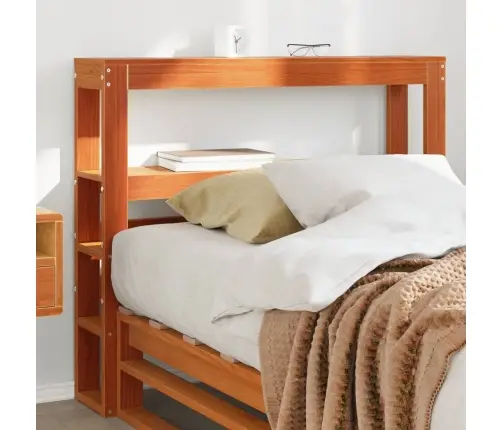 Galvūgalis Su Lentynomis, Rudos, 75cm Pušies Medienos Masyvas