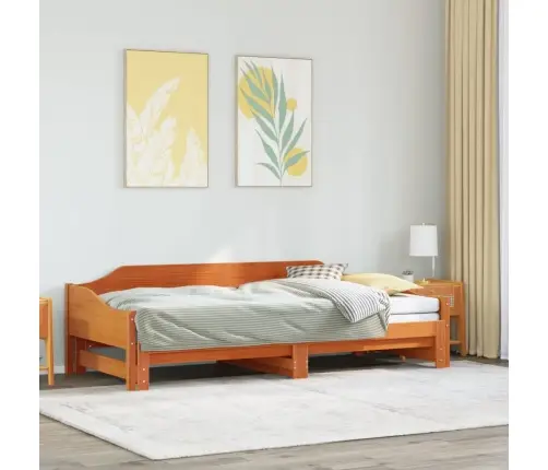 Izvelkams Dīvāns, Vaska Brūnas, 80X200 Cm, Priedes Masīvkoks Vidaxl