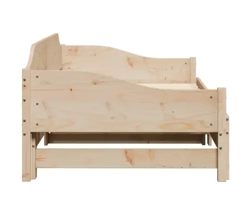 Päevavoodi Väljatõmmatava Osaga, 90 X 200 cm Männipuit