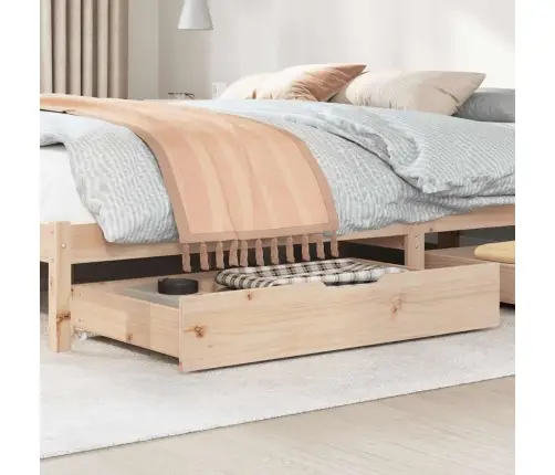 Ratastega Voodisahtlid 2 Tk, 95 X 55 X 17 cm Männipuit