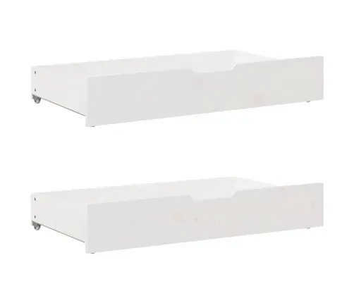 Gultas Atvilktnes, 2 Gab., Baltas, 95X55X17 Cm, Priedes Koks Vidaxl