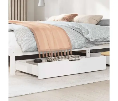 Gultas Atvilktnes, 2 Gab., Baltas, 95X55X17 Cm, Priedes Koks Vidaxl