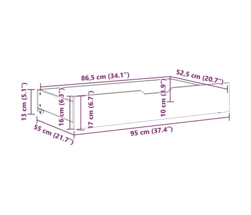 Stalčiai Po Lova, 2Vnt., Vaško Rudi, 95X55X17, Pušies Masyvas