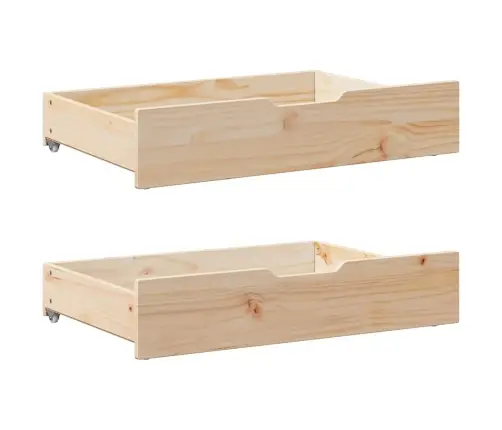 Gultas Atvilktnes Ar Riteņiem, 2 Gb., 85X55X17 Cm, Priedes Koks Vidaxl