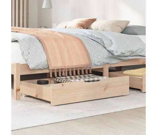 Gultas Atvilktnes Ar Riteņiem, 2 Gb., 85X55X17 Cm, Priedes Koks Vidaxl