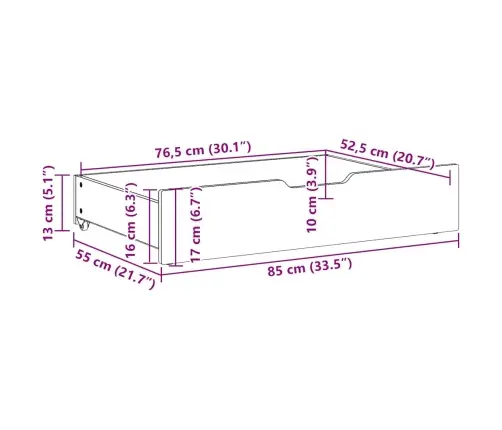 Gultas Atvilktnes Ar Riteņiem, 2 Gb., 85X55X17 Cm, Priedes Koks Vidaxl