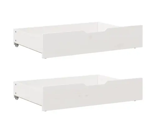 Gultas Atvilktnes, 2 Gab., Baltas, 85X55X17 Cm, Priedes Koks Vidaxl