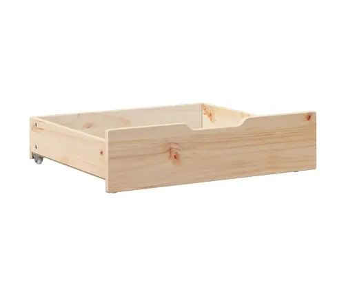 Gultas Atvilktnes Ar Riteņiem, 2 Gb., 75X55X17 Cm, Priedes Koks Vidaxl