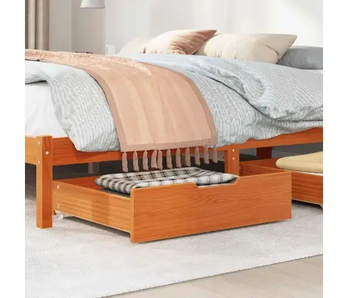 Gultas Atvilktnes, 2 Gab., Brūnas, 75X55X17 Cm, Priedes Koks Vidaxl