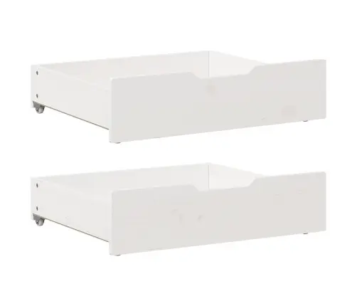 Gultas Atvilktnes, 2 Gab., Baltas, 65X55X17 Cm, Priedes Koks Vidaxl