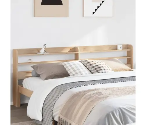 Riiulitega Voodipeats, 200 cm Männipuit