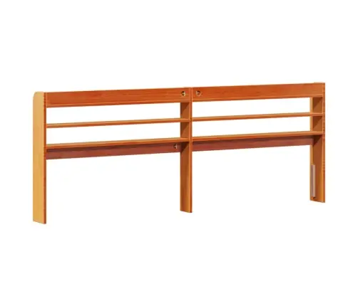 Riiulitega Voodipeats, Vahapruun, 200 cm Männipuit