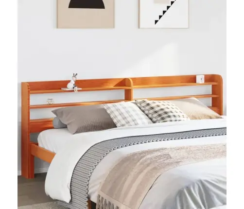 Riiulitega Voodipeats, Vahapruun, 200 cm Männipuit