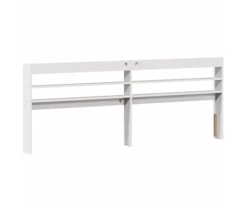 Riiulitega Voodipeats, Valge, 180 cm Männipuit