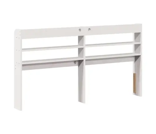 Galvgalis Ar Plauktiem, Balts, 160 Cm, Priedes Masīvkoks Vidaxl Galvgalis Ar Plauktiem, Balts, 160 Cm, Priedes Masīvkoks Vidaxl