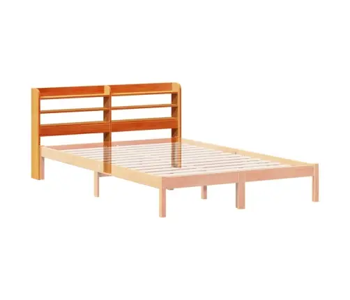 Galvgalis Ar Plauktiem, Vaska Brūns, 150 Cm, Priedes Masīvkoks Vidaxl Galvgalis Ar Plauktiem, Vaska Brūns, 150 Cm, Priedes Masīvkoks Vidaxl